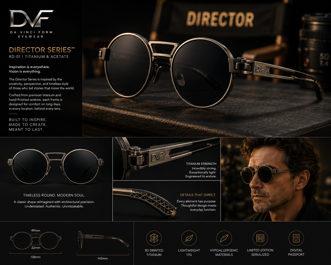 DVF Director Series titanium campaign board